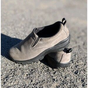 MRC Mens Size 8 Grey & Black Parker Leather Suede Slip On Shoes Comfort Gorpcore